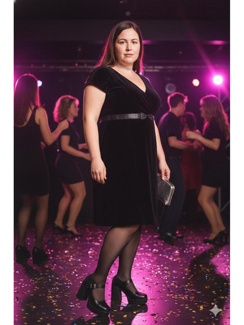 Bloomingdale’s - Vintage 90s Velvet Ribbon Dress - Size 12P